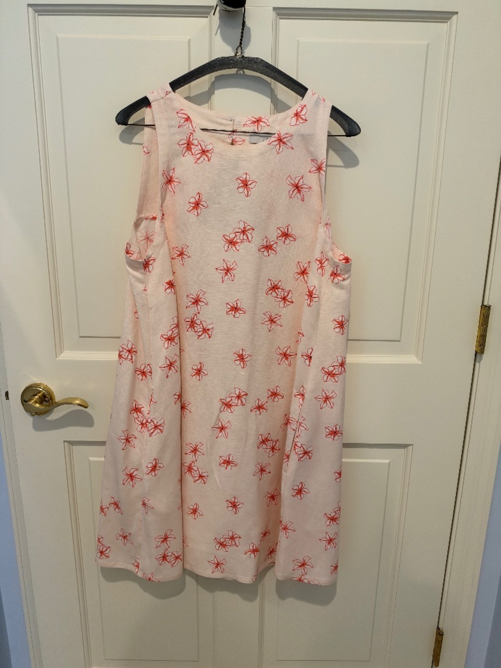 LOFT Pink Floral Sleeveless Dress | Size L